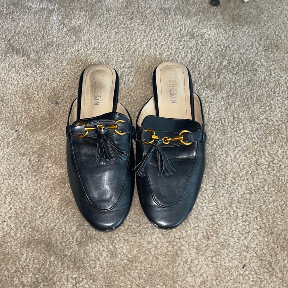 Black loafers